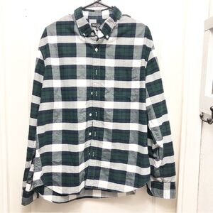 J. Crew Mercantile Flex Green Plaid Shirt Size Extra Large